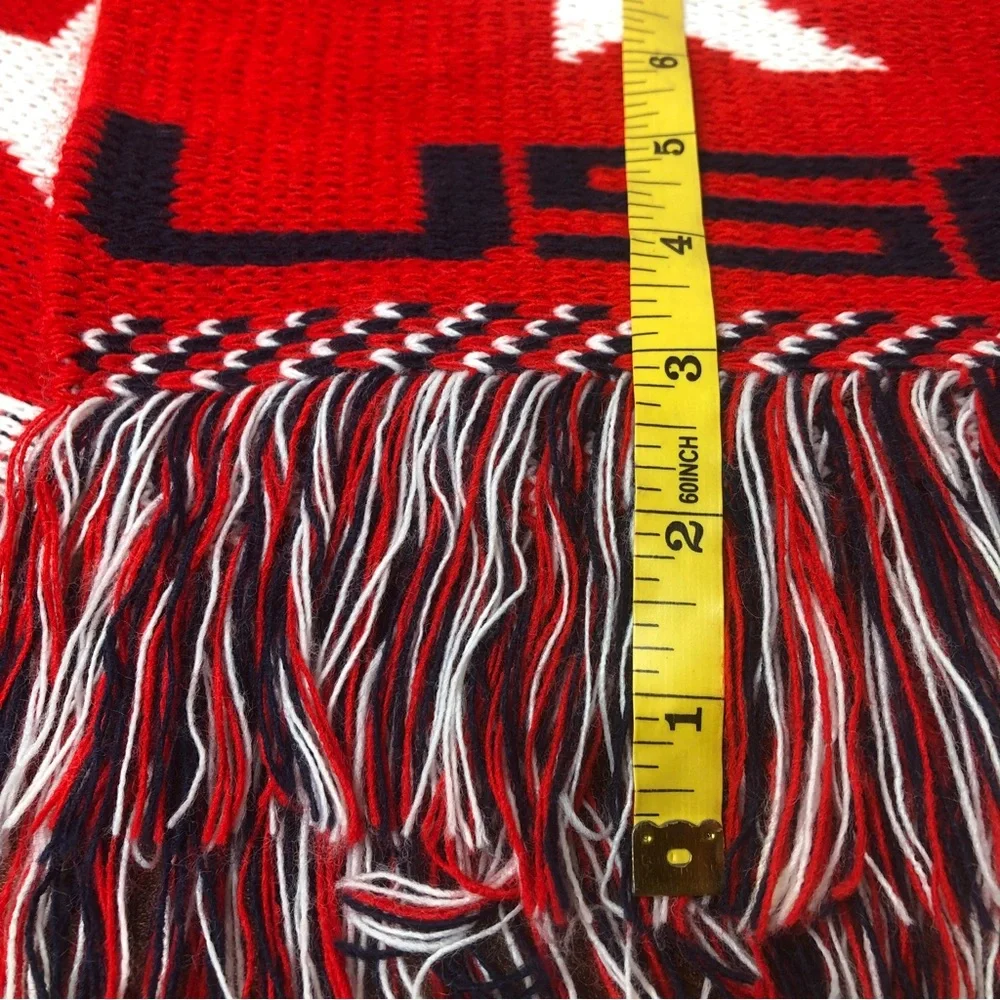 Knitmakers USA USA Red White and Blue Acrylic Knit Scarf Stars‎ 9